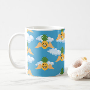 Taza De Café Emojis de Piña Divertida con Cara Feliz y Fruta So