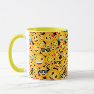 Taza de café Emojis Emoticonos Caras Felices