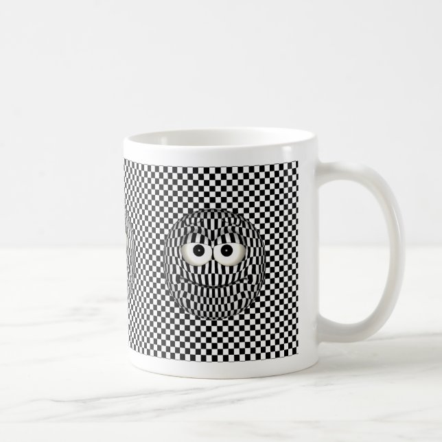 Taza De Café Emoticon blanco negro (Derecha)