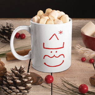 Taza De Café Emoticono Divertido Lindo Santa Friki Nerd Cocoa C