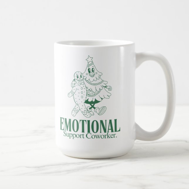 Taza De Café Emotional Support Coworker Funny Christmas Office  (Derecha)