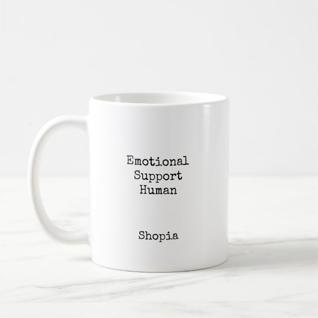 Taza De Café Emotional Support Human Personalized  (Izquierda)