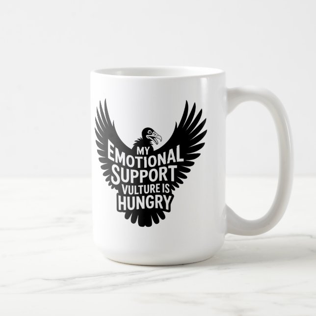 Taza De Café Emotional Support Vulture Neurodivergence Humor (Derecha)