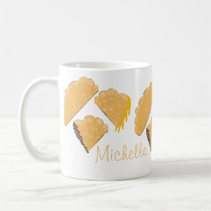 Taza De Café Empanada Carne Queso Goteante Dibujado a Mano