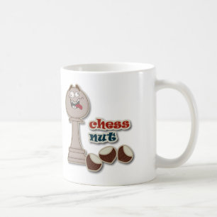 Taza De Café Empeño del ajedrez, nueces del ajedrez y castaña