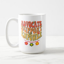 Taza De Café Empoderamiento de apoyo de defensa, retro de traba
