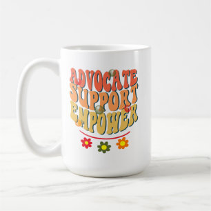 Taza De Café Empoderamiento de apoyo de defensa, retro de traba