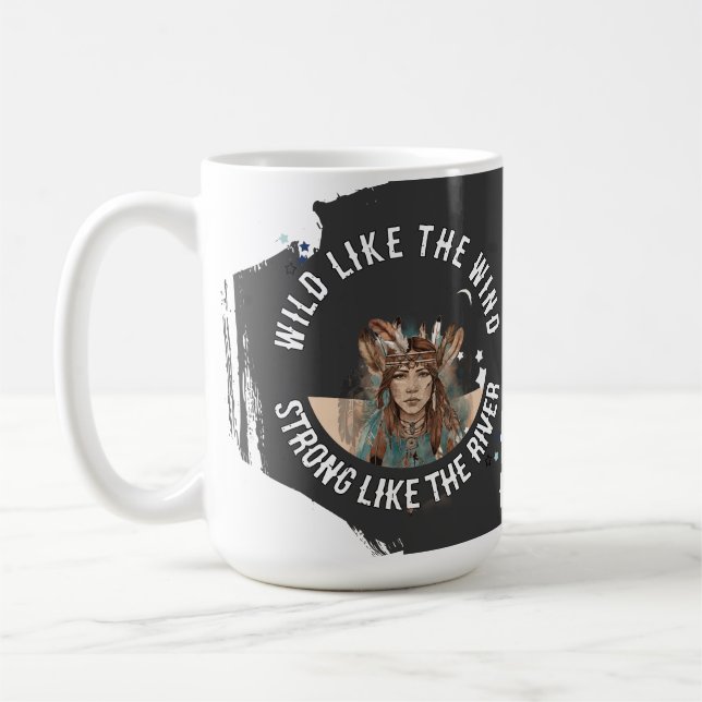 Taza De Café Empoderamiento de doble afirmación para niñas y mu (Izquierda)