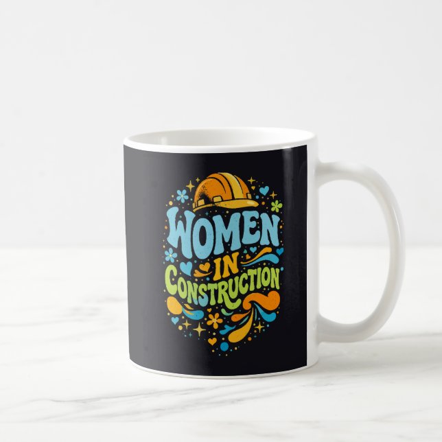 Taza De Café Empoderamiento Retro de Mujeres en la Construcción (Derecha)
