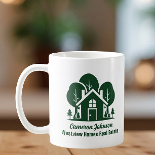 Taza De Café Empresa Inmobiliaria Personalizada Casa Verde