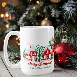 Taza De Café Empresa Inmobiliaria Personalizada Feliz Navidad
