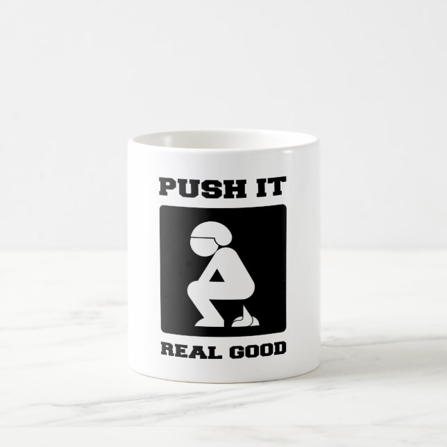 TAZA DE CAFÉ EMPÚJELO BUENO REAL. POOPING ART. DIVERTIDO (Centro)