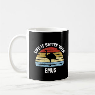 Taza De Café Emu con texto alemán Das Leben su besser