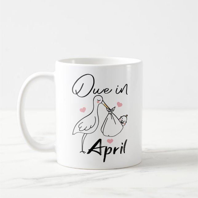 Taza De Café En Abril, El Cisne Cute Lleva Un Recién nacido Div (Izquierda)
