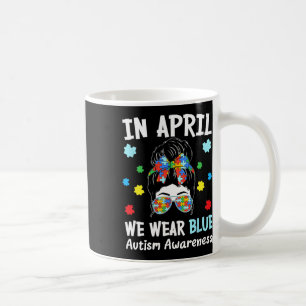 Taza De Café En Abril Usamos Autis De Pieza De Rompecabezas Azu