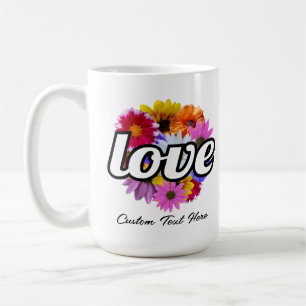 Taza De Café En Bloom - Amor por Bouquet de Flores Redondas