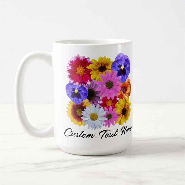 Taza De Café En Bloom - Floral cuadrada (Izquierda)