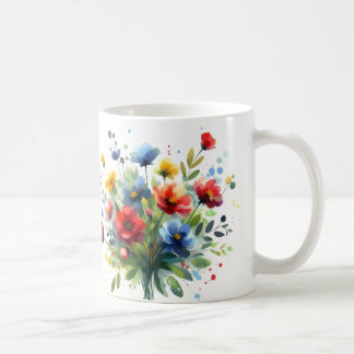 Taza De Café En bukett vilda blommor