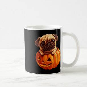 Taza De Café En Calabaza Halloween Pugkin Cute Pug Halloween