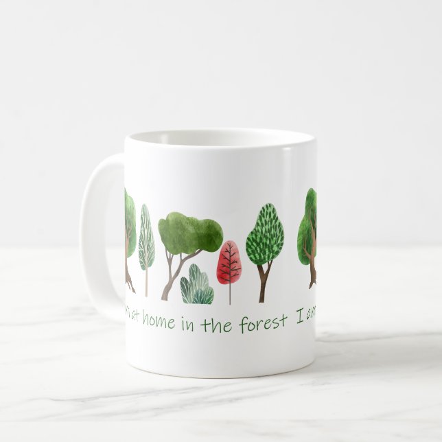 Taza De Café En casa en la cita Inspiradora forestal (Anverso izquierdo)