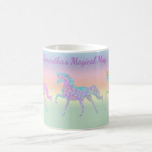 Taza de café en colores pastel del unicornio del