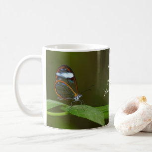 Taza De Café "En diseño de la mariposa de Glasswing de un día