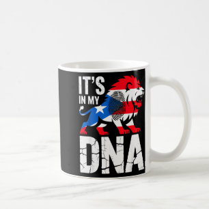 Taza De Café En el ADN rugiente león en Puerto Rico bandera org