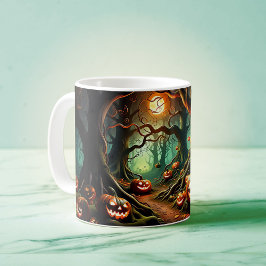 Taza De Café En el bosque de Hallowe'en
