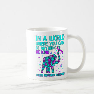 Taza De Café En El Mundo Sé Amable Elefante Prevención Del Suic