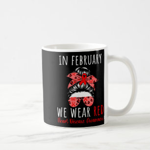 Taza De Café En Febrero Nosotros Usamos Rojo Conciencia del Cor