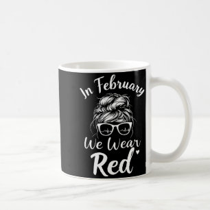 Taza De Café En febrero usamos rojo Enfermera cardiología cardí