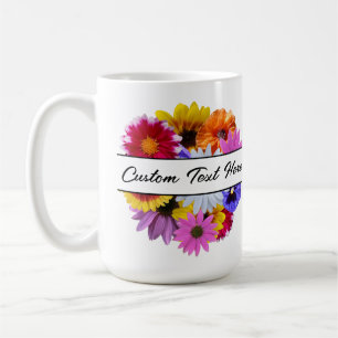 Taza De Café En flor - Floral dividida en redondo