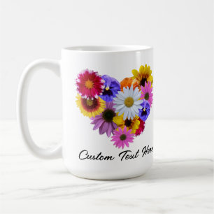 Taza De Café En Flor - Ramo en Forma de Corazón