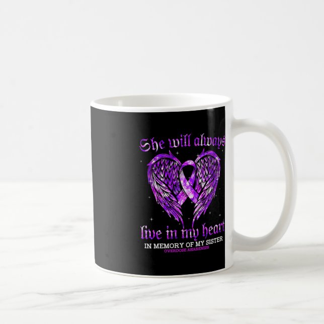 Taza De Café En Memoria De Mi Hermana Conciencia Sobre La Sobre (Derecha)