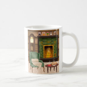 Taza De Café En mi acogedor hogar - foto a la derecha