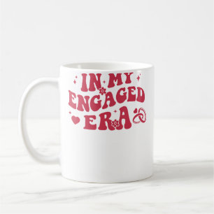 Taza De Café En Mi Era Comprometida Retro Novia Fiesta de Despe