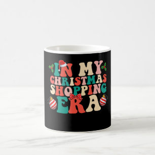 Taza De Café En Mi Era de Compras Navideñas Groovy Vacaciones