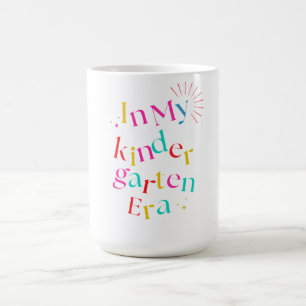 Taza De Café En Mi Era de Jardín de Infantes – Retro Colorido y