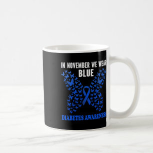 Taza De Café En Noviembre Usamos Diabetes Azules Conciencia Azu