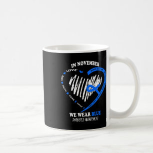 Taza De Café En Noviembre, Usamos Diabetes Azules Y Desordenado