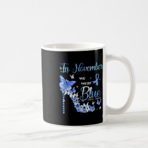 Taza De Café En Noviembre Usamos Mariposas Azules Para La Diabe