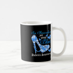 Taza De Café En Noviembre Usamos Mariposas Azules Para La Diabe
