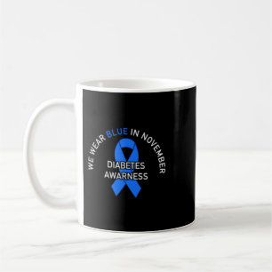 Taza De Café En noviembre uso azul Conciencia de la Diabetes