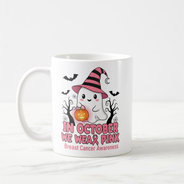 Taza De Café En octubre usamos advertencias de cáncer de mama r (Izquierda)