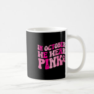 Taza De Café En Octubre Usamos Breas Vintage Retro Groovy Rosa