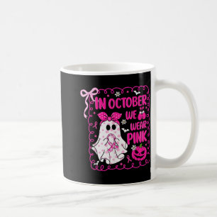 Taza De Café En Octubre Usamos Cáncer De Mama Bow Rosado