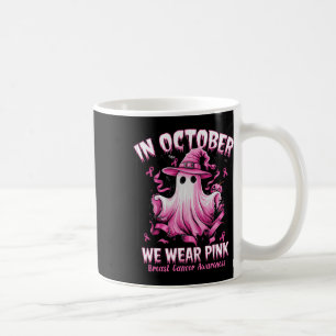 Taza De Café En Octubre Usamos Cáncer De Mama De Bruja Rosa