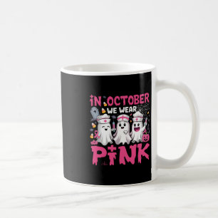 Taza De Café En Octubre Usamos Enfermera Rosada Fantasma Hallow
