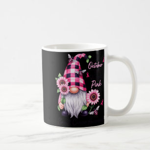 Taza De Café En Octubre Usamos Gnome Rosado Para El Cáncer De M