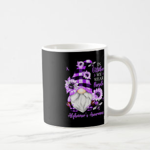 Taza De Café En Octubre Usamos Gnomes Púrpura Alzheimer Awarene